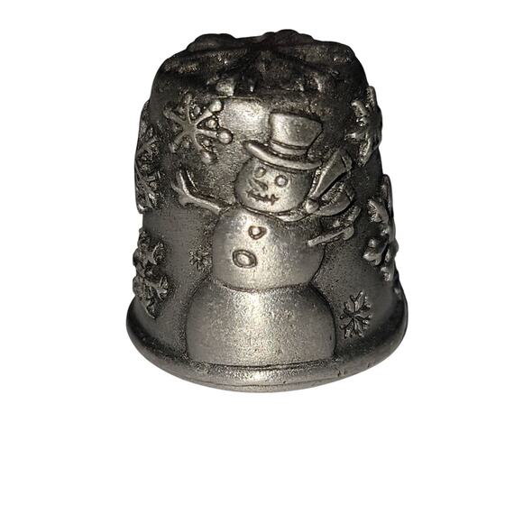 Spring Summer Fall Winter Set of 4 Vintage Pewter Thimbles Festive Art Deco T-1 - Picture 2 of 10